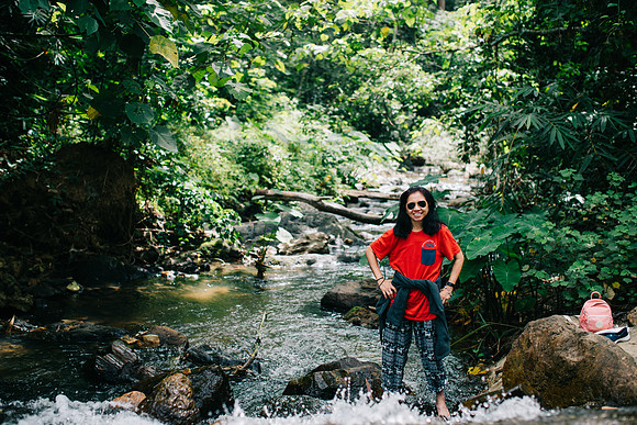 mom in a stream