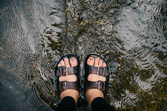 yay for jesus sandals being waterproof